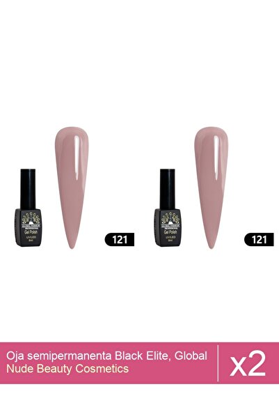 Makeup Set 2x Oja semipermanenta Black Elite, Global Fashion 8 ml,121