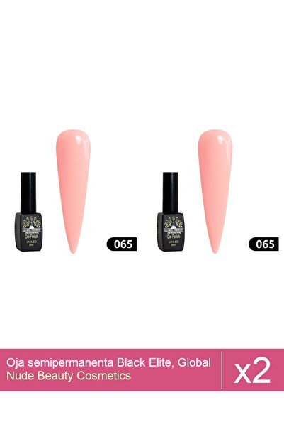 Makeup Set 2x Oja semipermanenta Black Elite, Global Fashion 8 ml,065