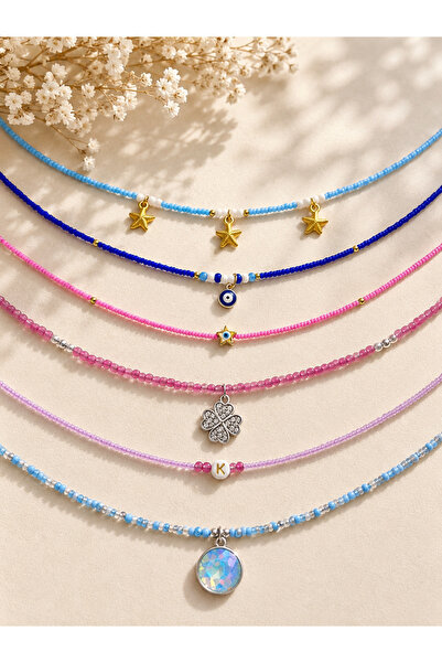 Hcollectıonnnn Beaded Necklace K Letter