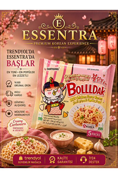 Essentra Home ESSENTRA Creamy Korean Carbonara Noodle 5’li Paket Korean Hot N...