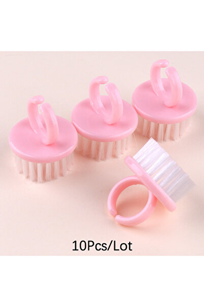 Choice4 10Pcs Pink 2Pcs/4Pcs/10Pcs Mini Ring Nail Cleaning Brushes Wearable N...