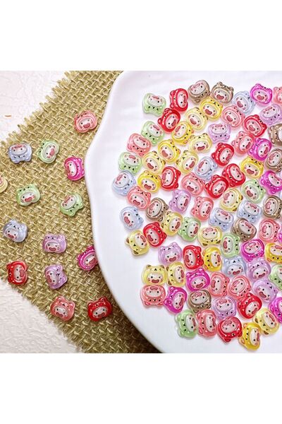Choice3 Mix-100Pcs 100Pcs Cute Cartoon Bear Nail Charms - Mini Blush Smiley R...