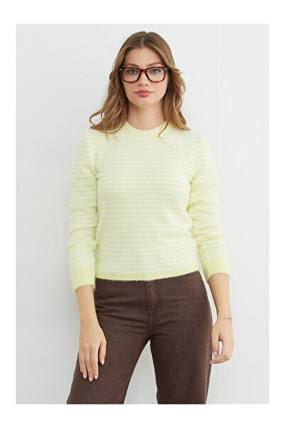 LC Waikiki Nevavm Striped Bearded Sweater with a Difference