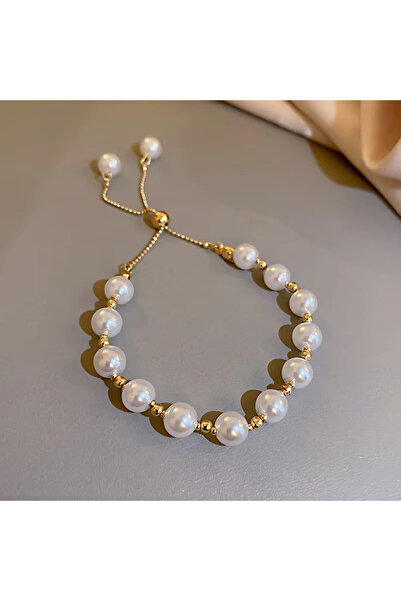 Choice ASL70440 Elegant Pearl Beaded Bracelet for Women Adjustable Gold Chain...