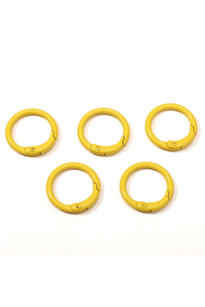 Choice9 5pcs Yellow 5Pcs Colorful Alloy O Ring Keychain Spring Clasp Keyring ...