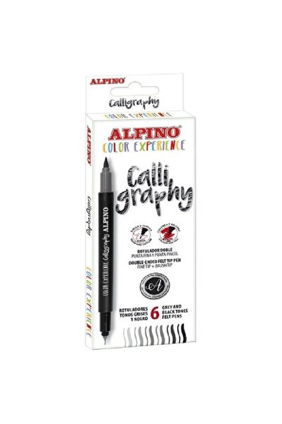 Other 2-headed marker, for calligraphy, fine tip/brush tip, 6 colors/set, ALP...