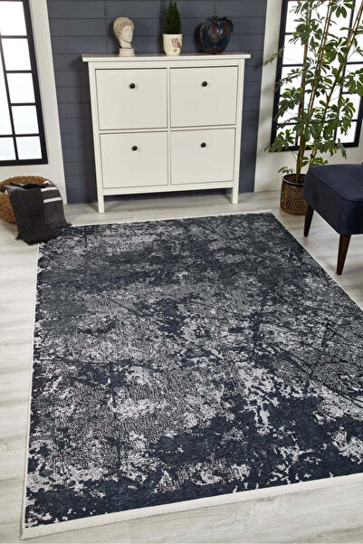 halinet Halı.Net Anthracite Vintage Antique Washable Non-Slip Living Room Car...