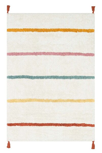 halinet Halı.Net Cream Modern Washable Non-Slip Living Room Carpet Eco-Cotton...