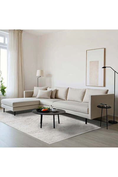 halinet Halı.Net Beige Modern Washable Non-Slip Living Room Carpet Lxs-Dekor-...