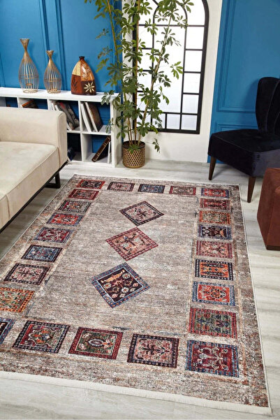 halinet Halı.Net Gray Modern Washable Non-Slip Living Room Carpet Haln-Hln1561