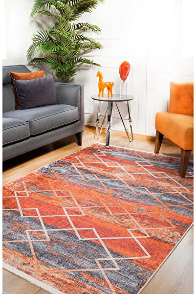 halinet Halı.Net Blue Modern Washable Non-Slip Living Room Carpet Haln-Hln1182