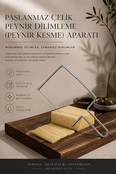 Anadolu Saray Paslanmaz Çelik Peynir Dilimleme Aparatı İnce Kesim Peynir Kesm...