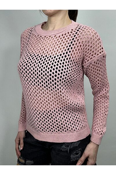GND Ajurlu File Detaylı Oversize Triko Bluz