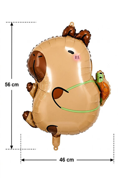 party mix Capybara Folyo Balon 56x46 cm Capybara Doğum Günü Balonu Helyum Uyu...