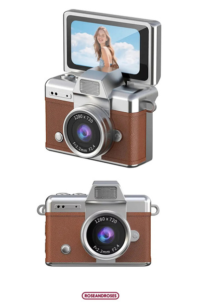 kozo-f Mini Kamera Dönen Ekran Flaşlı Selfie Video Vlog Kamerası Anahtarlık 1...