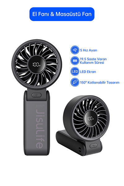 JISULIFE Handheld Fan Life 7 El Fanı & Masaüstü Fan 5000 mah