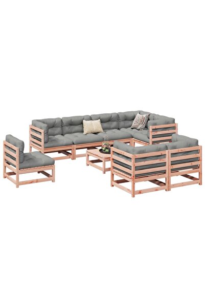 vidaxl Set canapele gradina, 9 piese, lemn masiv brad douglas