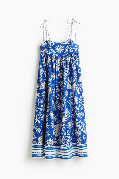 H&M Bağlanan Askılı Midi Elbise