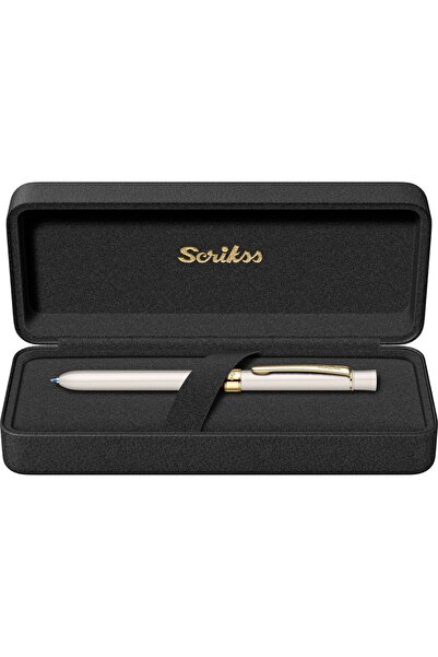Scrikss Trio 93 Multifonksiyon Tükenmez Kalem Beyaz Altın