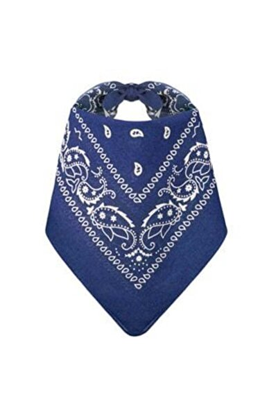 SHOPIENS Bandană de bumbac albastră cu model Paisley 54 x 54 cm