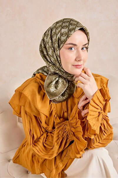 Silk Home Eșarfă din mătase twill, verde mucegai