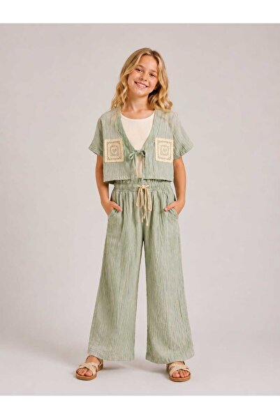 CoolCix Cotton Muslin Fabric Tie-Up Vest-Pants and T-Shirt 3-Piece Set