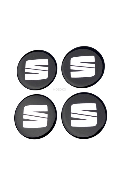 MOZOKO Kendinden Yapışkanlı Seat Logolu 56 MM Damla Baskı Jant Göbeği Seti 4 ...