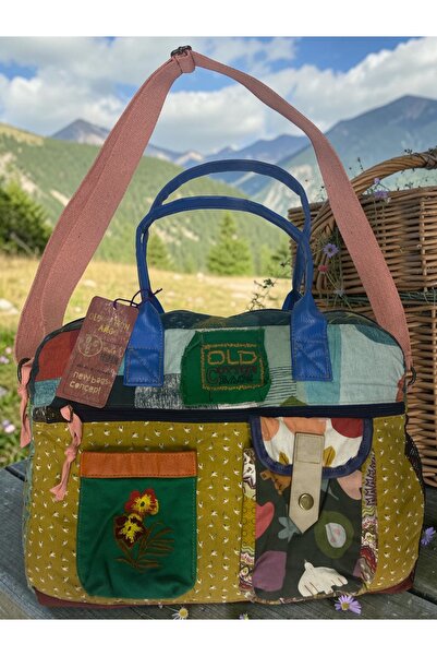 Old Cotton Vintage Casual Design Multi-Colored Travel Travel Shoulder Handbag...