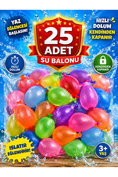 EGE TOPTAN GIDA Su Balonu 25 Adet Renkli