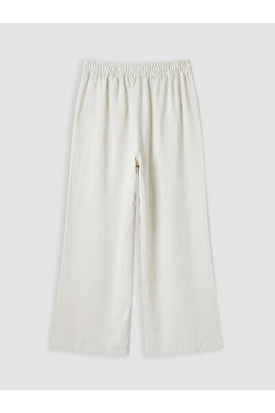 LC Waikiki Beige Elastic Waist Modal Blend Women's Trousers