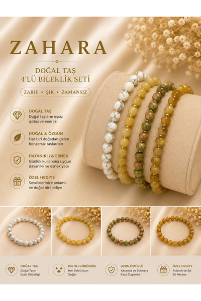 Zahara Anatolian Doğaltaş 4'lü Set Zahara