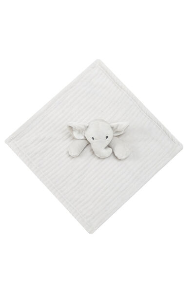 Infancie Set de confort pentru bebeluși, 2 piese - Pătură din fleece ultra-moale și jucărie de pluș elefant (gri deschis)