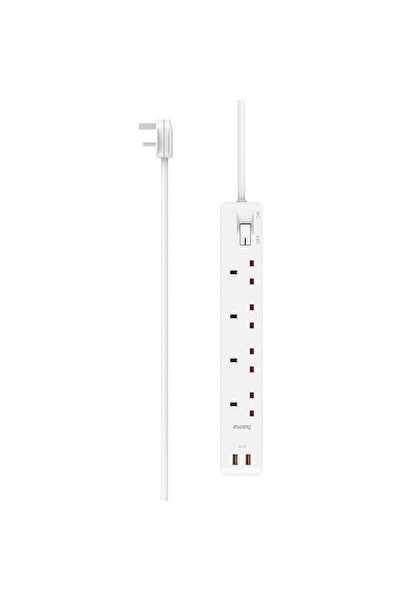 Hama 12W 4 Way Extension Socket, White, D3223851
