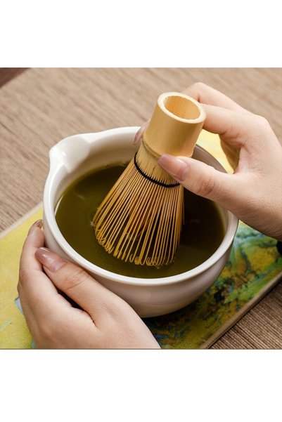 Arabest طقم شاي ماتشا من 7 قطع، مجموعة ماتشا يابانية من السيراميك مع خفاقة ووعاء