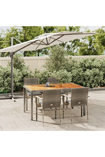 Concept Set mobilier de grădină cu perne, 5 piese, gri, poliratan