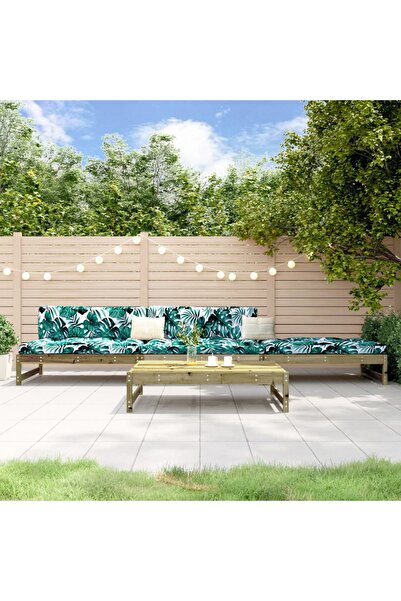 vidaxl Set mobilier relaxare de gradina, 4 piese, lemn de pin tratat