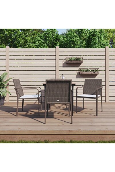Concept Set mobilier de grădină cu perne, 5 piese, poliratan și oțel