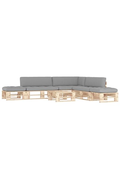 vidaxl Set mobilier de gradina cu perne, 6 piese, lemn pin tratat