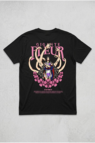 Silkensoul One Piece Nico Robin Gigante Fleur Tasarımlı Siyah Standart Fit T-...