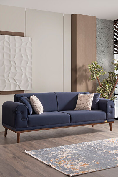 İYENA HOME LİVİNG Candy Mekanizmalı 3'lü Koltuk Mavi