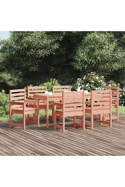 vidaxl Set cu masa de gradina, 7 piese, lemn masiv douglas