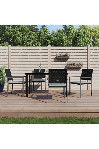 Concept Set mobilier de grădină cu perne, 5 piese, poliratan și oțel