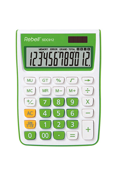 rebell Calculator de birou, 12 digits, 145 x 104 x 26 mm, SDC 912 - alb/verde