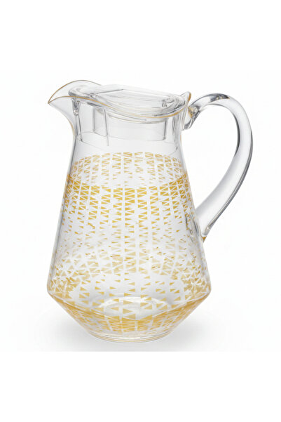 Luxehome Luxury Clear Acrylic Jug with Gold Triangle Confetti Decorative Prin...