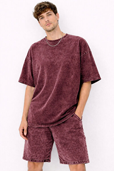 ZAVIXO Men's Anthracite Oversize Suit 100% Cotton Washed Effect Comfortable a...