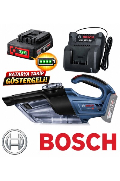 Bosch GAS 18V-1 Akülü çok amaçlı el süpürgesi 2 Ah tek batarya takip gösterge...