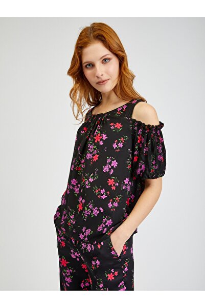 ORSAY Bluză neagră de damă cu imprimeu floral