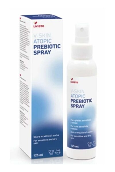 LIVISTO V-Skin Atopic Prebiotic Spray for Dogs & Cats Skin Soothing & Hydrati...