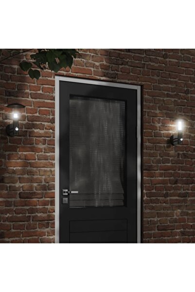 vidaxl Lampa exterioara de perete cu senzor, negru, oÈ›el inoxidabil