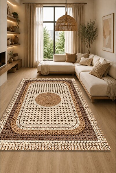 CAPPİO HALI Non-Slip Base Washable Modern Living Room, Hallway and Kitchen Ca...